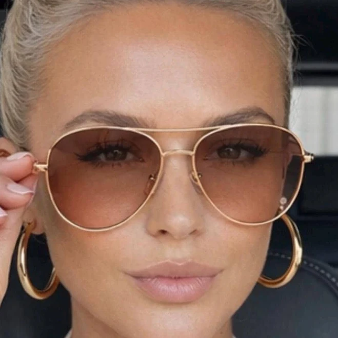 accessory Oversized Aviator Sunglasses with Brown Gradient Lenses Etsy - Seller $30.58