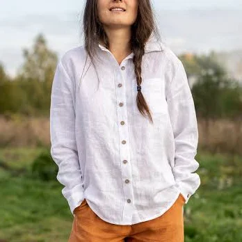 top Oversized Linen Button-Down Shirt Etsy - MyLinenSoul $142.81