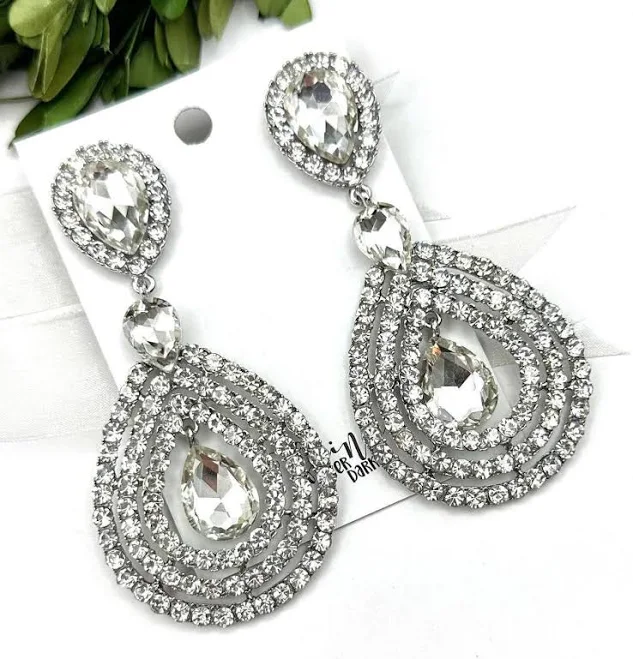 accessory Oversized Teardrop Crystal Earrings Etsy - FringeAccessoriesBCB $34.15