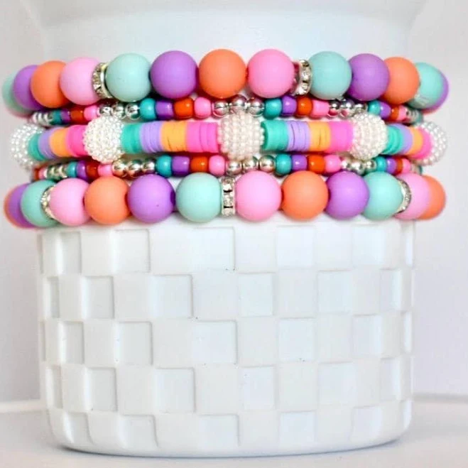 accessory Pastel Beaded Bracelet Stack Etsy - Seller $26.99