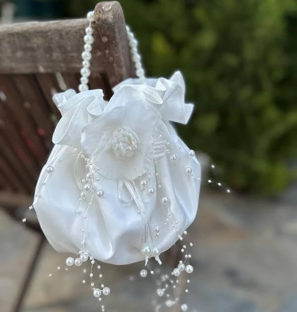 bag Pearl Satin Bridal Bag Etsy - Seller $48