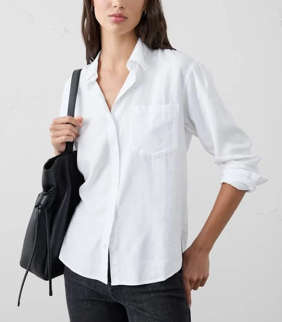 accessory Perfect Linen-Blend Women's Shirt Banana Republic Factory $40