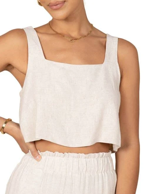 matching set Petal & Pup Eleanor Cropped Linen Tank Nordstrom $39