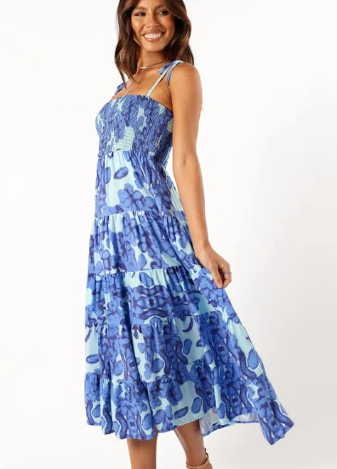 midi dress Petal & Pup Women's Amarie Floral Tie Strap Smocked Midi Sundress Petal & Pup USA $66.75