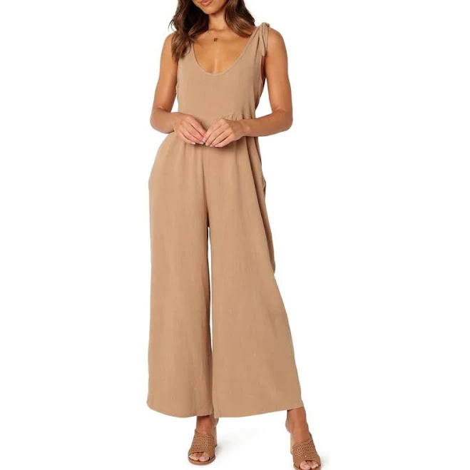 jumpsuit Petal & Pup Women's Ayla Tie Shoulder Linen Jumpsuit Nordstrom $79