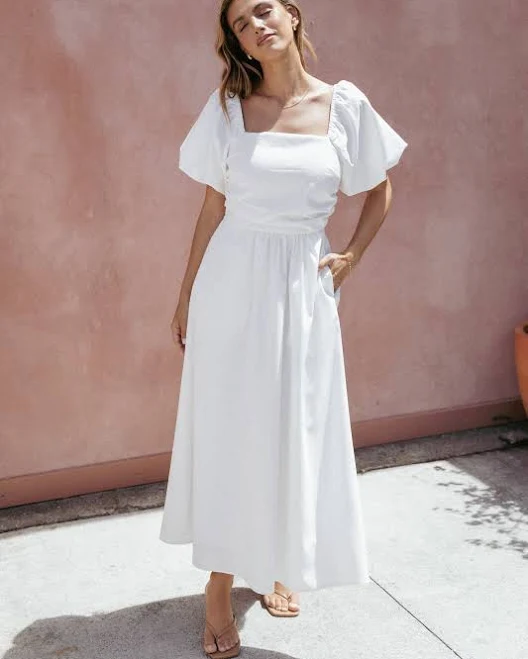 dress Petal & Pup Women's Clo Puff Sleeve Midi Dress Petal & Pup USA $99