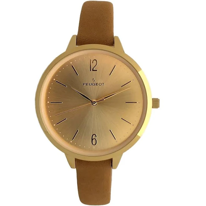 accessory Peugeot Women's Minimalist Round Leather Watch Peugeot Watches $54.99