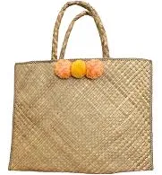 bag PINK HALEY Jennifer Pom Pom Oversized Straw Tote nordstrom.com $74.8