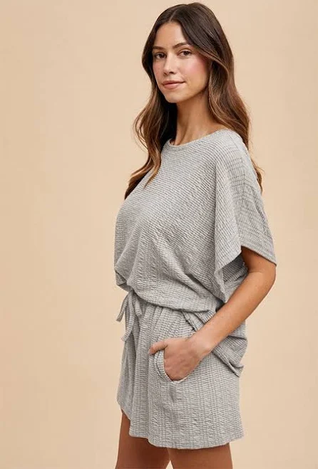 matching set Pinkblush Textured Knit Dolman Sleeve Top Shorts Set PinkBlush Maternity $50