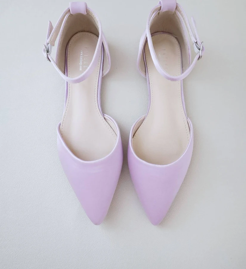 shoes Pointy Toe Satin Ankle Strap Flats Kailee P. $99