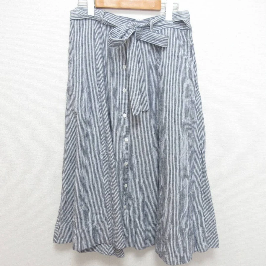 maxi skirt Polo Ralph Lauren Linen Striped Long Skirt, Size 8, Navy And White eBay - 5starstore_50 $115.64