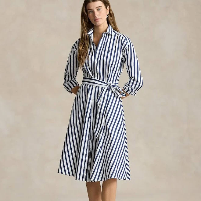 shirt dress Polo Ralph Lauren Women's Ela Belted Stripe Cotton Shirtdress Ralph Lauren $248