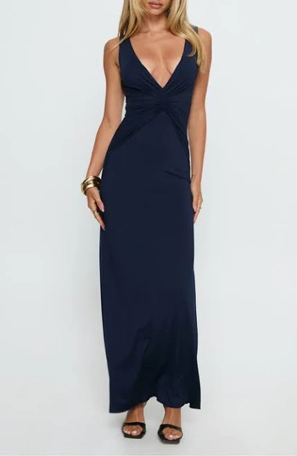 dress Princess Polly Women's Frederica Plunge Neck Maxi Dress Nordstrom $99