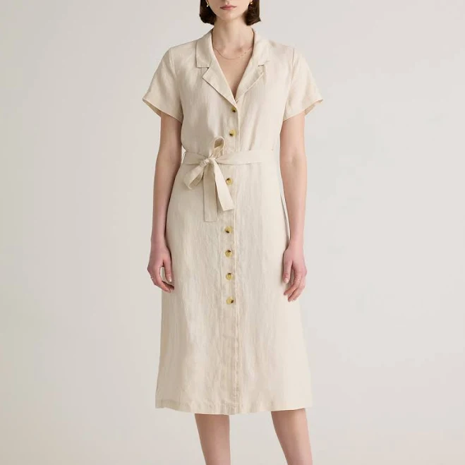 dress Quince Women's European Linen Button Front Dress Quince $64
