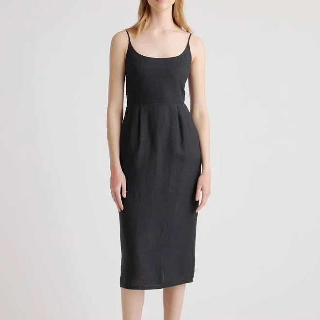 midi dress Quince Women's European Linen Scoop Neck Midi Dress Quince $84