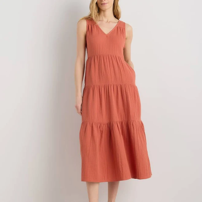 dress Quince Women's Organic Cotton Gauze Tiered Maxi Dress Quince $59.9