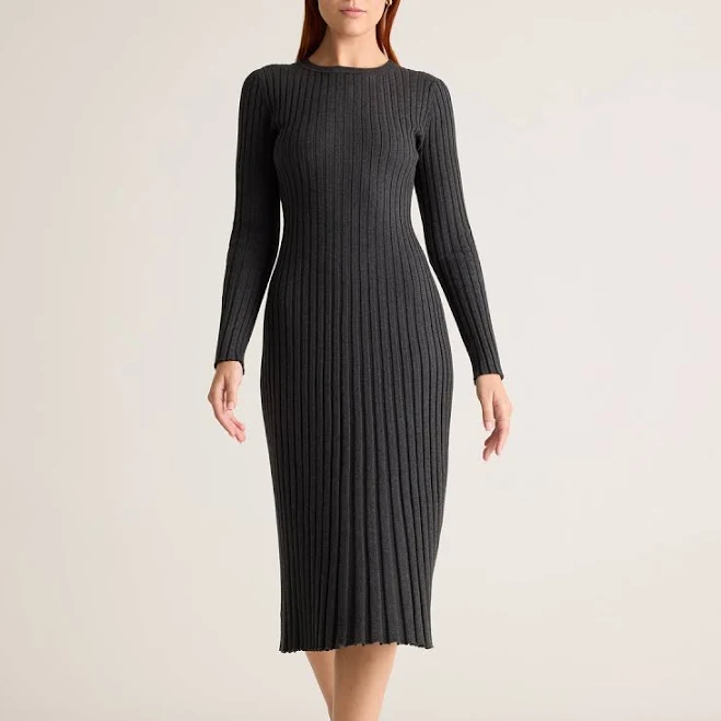 dress Quince Women's Ribbed Cotton Cashmere Midi Dress Quince $69.9