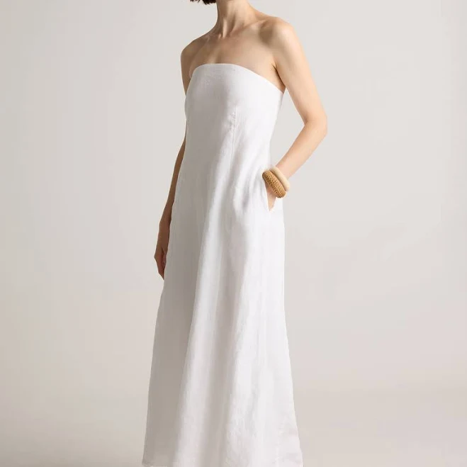 crochet dress Quince Women's Strapless European Linen Maxi Dress Quince $74
