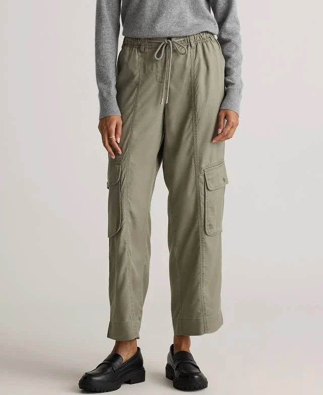 pants Quince Women's Vintage Wash Tencel Drawstring Cargo Pants Quince $59.9