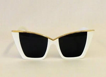 accessory Rachel White & Gold Large Square Cats Eye Sunglasses Etsy - Seller $13.44