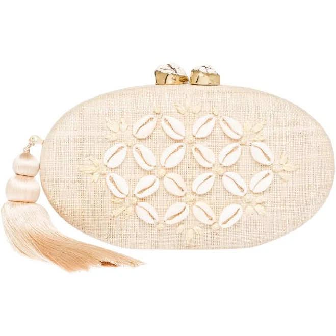 bag Rafe New York Women's Joanna Seashell Straw Clutch The Well Appointed House $445