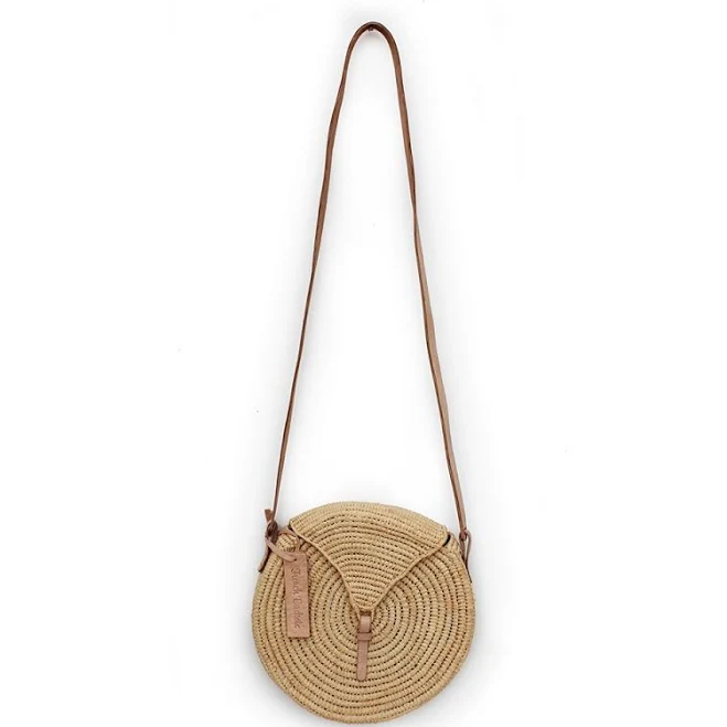 bag Raffia Crossbody Leather Handle French Baskets $69