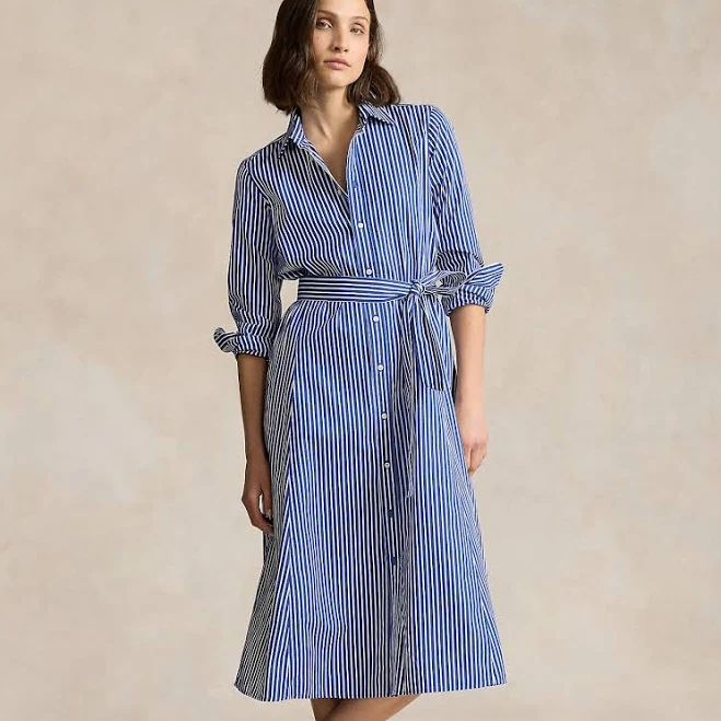dress Ralph Lauren Women's Belted Striped Cotton Shirtdress Ralph Lauren $248