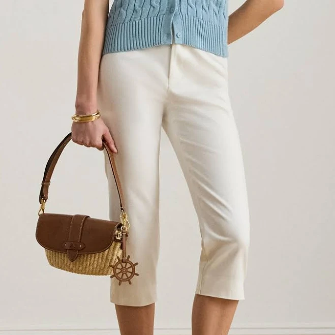 pants Ralph Lauren Women's Double-Faced Stretch Cotton Cropped Capri Pants Macy's $87.5