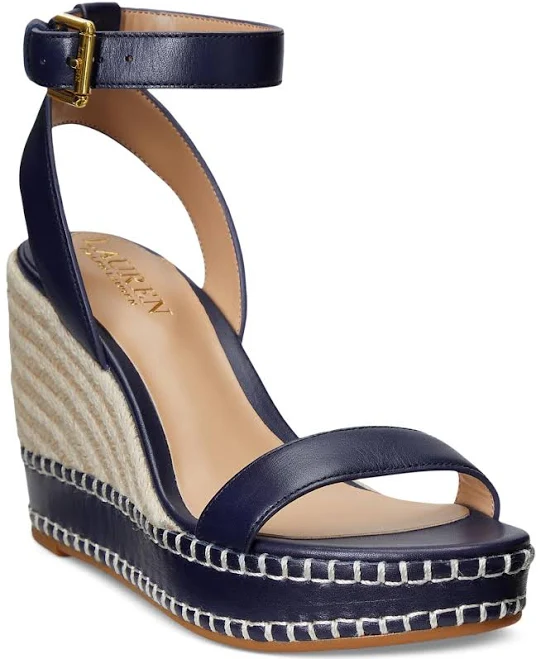 shoes Ralph Lauren Women's Hilarie Ankle-Strap Espadrille Platform Wedge Sandals Macy's $155