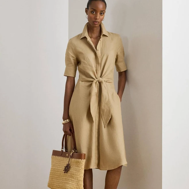 dress Ralph Lauren Women's Linen Fit and Flare Shirt Dress Macy's $136.5