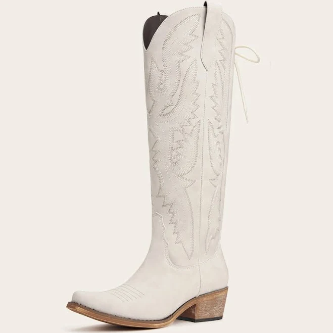 shoes Redtop Snip Toe Embroidered Wide Calf Cowgirl Boots Redtop $98.59