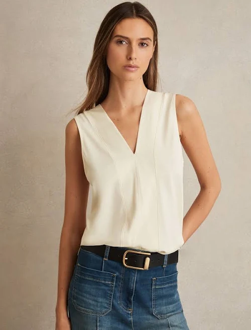 top Reiss Womens Mira V-Neck Shell Top Reiss $125