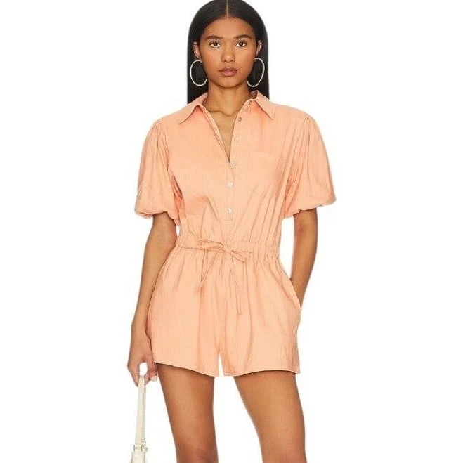 romper Revolve Lovers And Friend Linen Blend Kiley Romper In Coral - Size Xs eBay $44