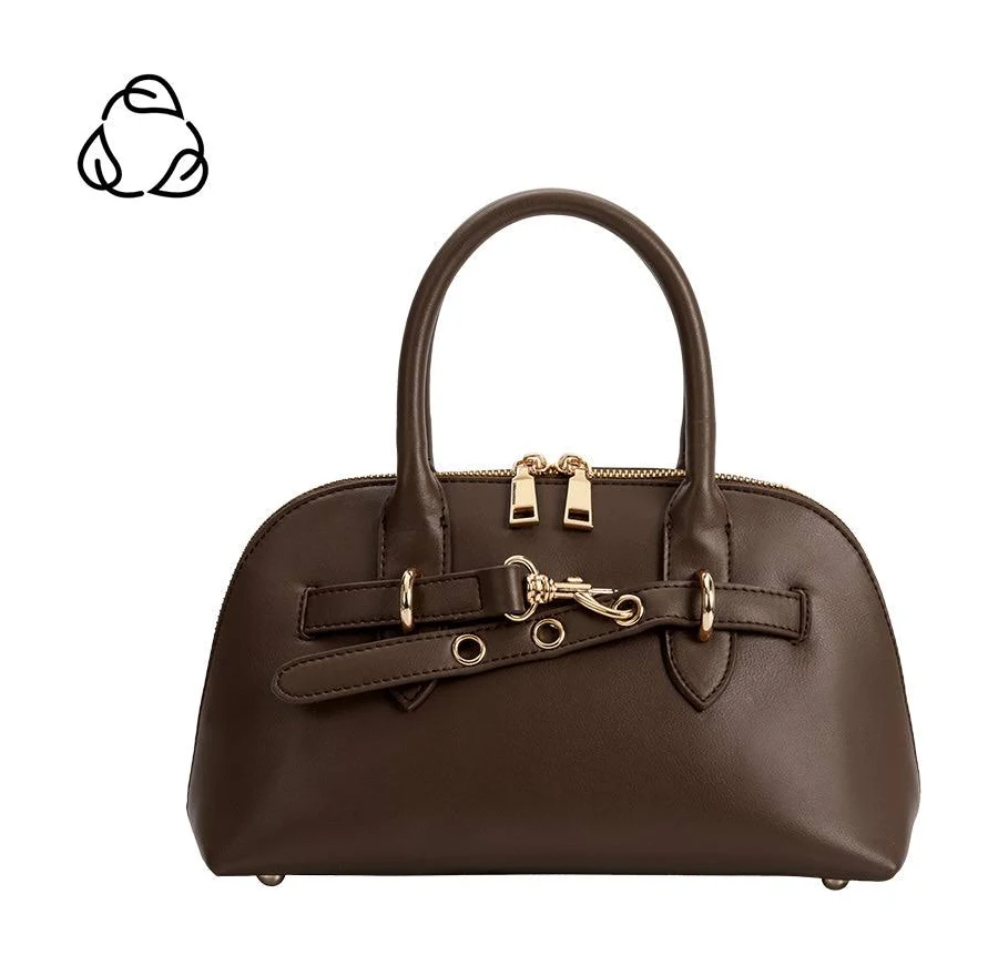 bag Rue Espresso Recycled Vegan Leather Top Handle Bag Melie Bianco $115