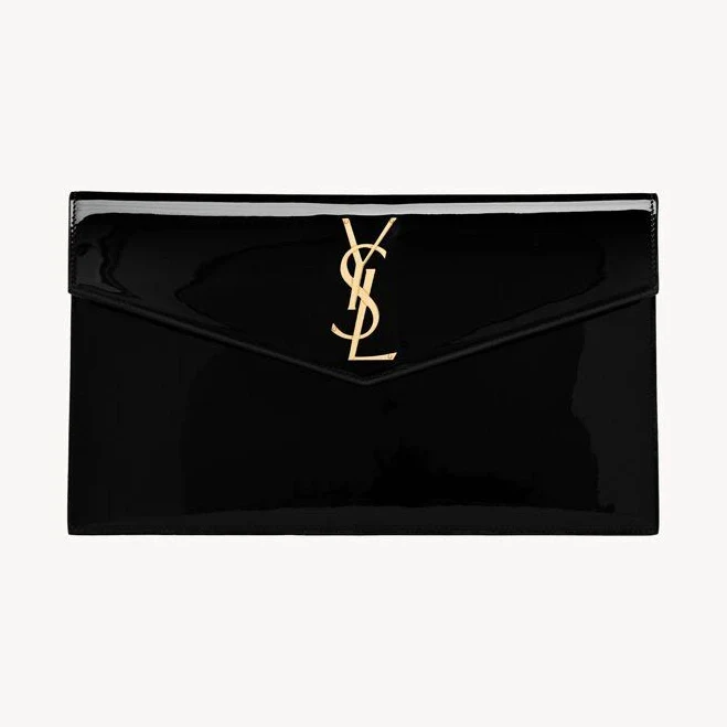 bag SAINT LAURENT Uptown Patent-Leather Clutch Saint Laurent $800