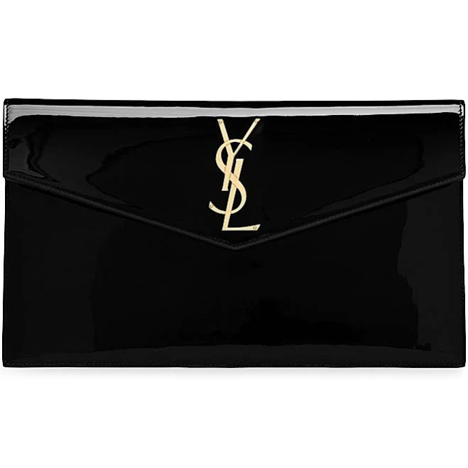 bag SAINT LAURENT Women's Uptown Patent-Leather Clutch Saks Fifth Avenue $800