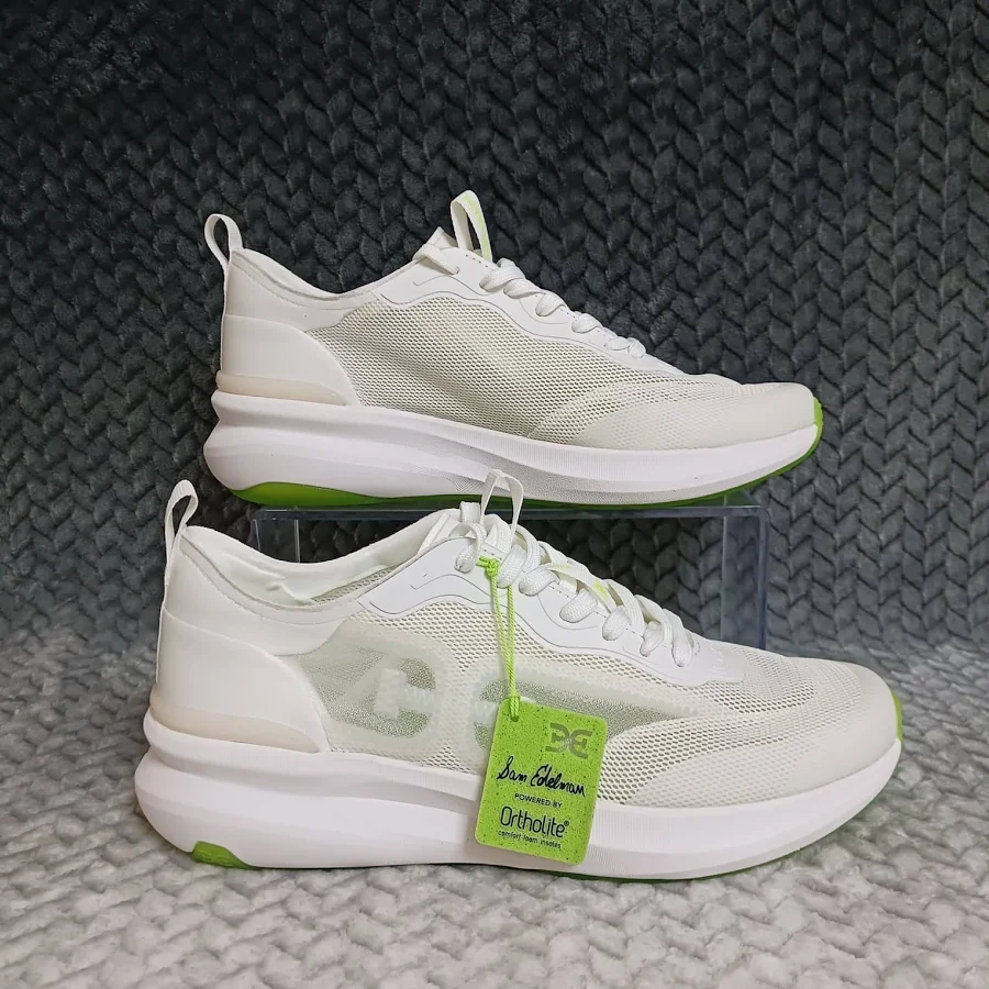 shoes Sam Edelman Sarita Women's Shoes White Neon Green Mesh Lace Up eBay - nathaly.store $44.99