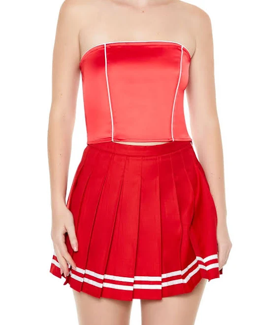 tube top Satin Tube Crop Top RED / XL Forever 21 $7.98