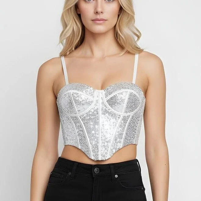 top Sequin Bustier Sleeveless Top Forever 21 $24.99