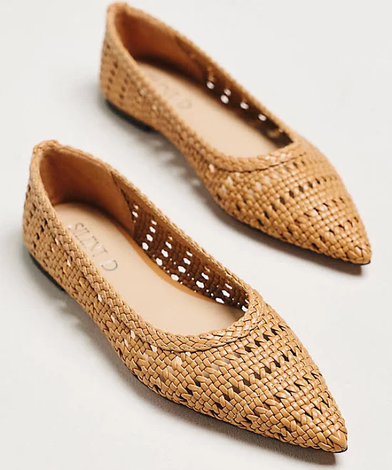 shoes Silent D Selma Woven Pointed-Toe Flats Anthropologie $160