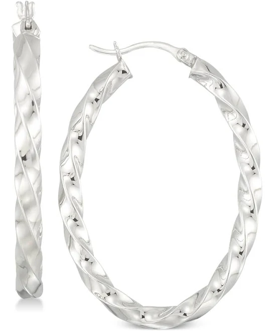 accessory Simone I. Smith Sterling Silver Textured Hoop Earrings Macy's $90