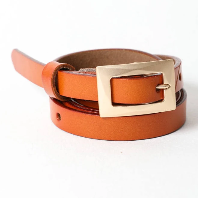 accessory Skinny Belt with Gold Buckle Leto Collection $15