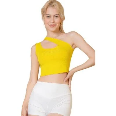 one shoulder top Slickblue Women's One Shoulder Ribbed Crop Top Target $22.99