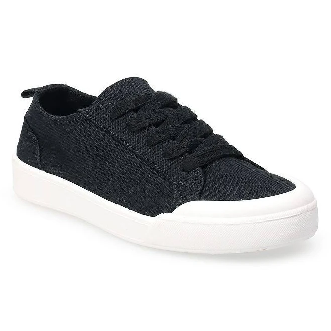 shoes Sonoma Goods For Life Canvas Women's Lace-Up Sneakers, Size: 8, Black Kohl's $15.27