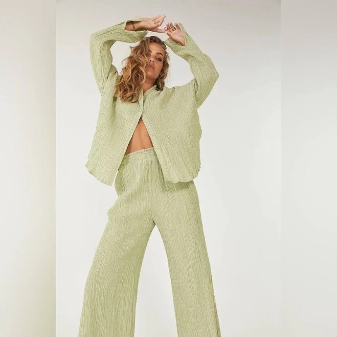 matching set Sovere Lenox Oversized Shirt And Pant Set - Mint Size S eBay - zengerstyle $184.99