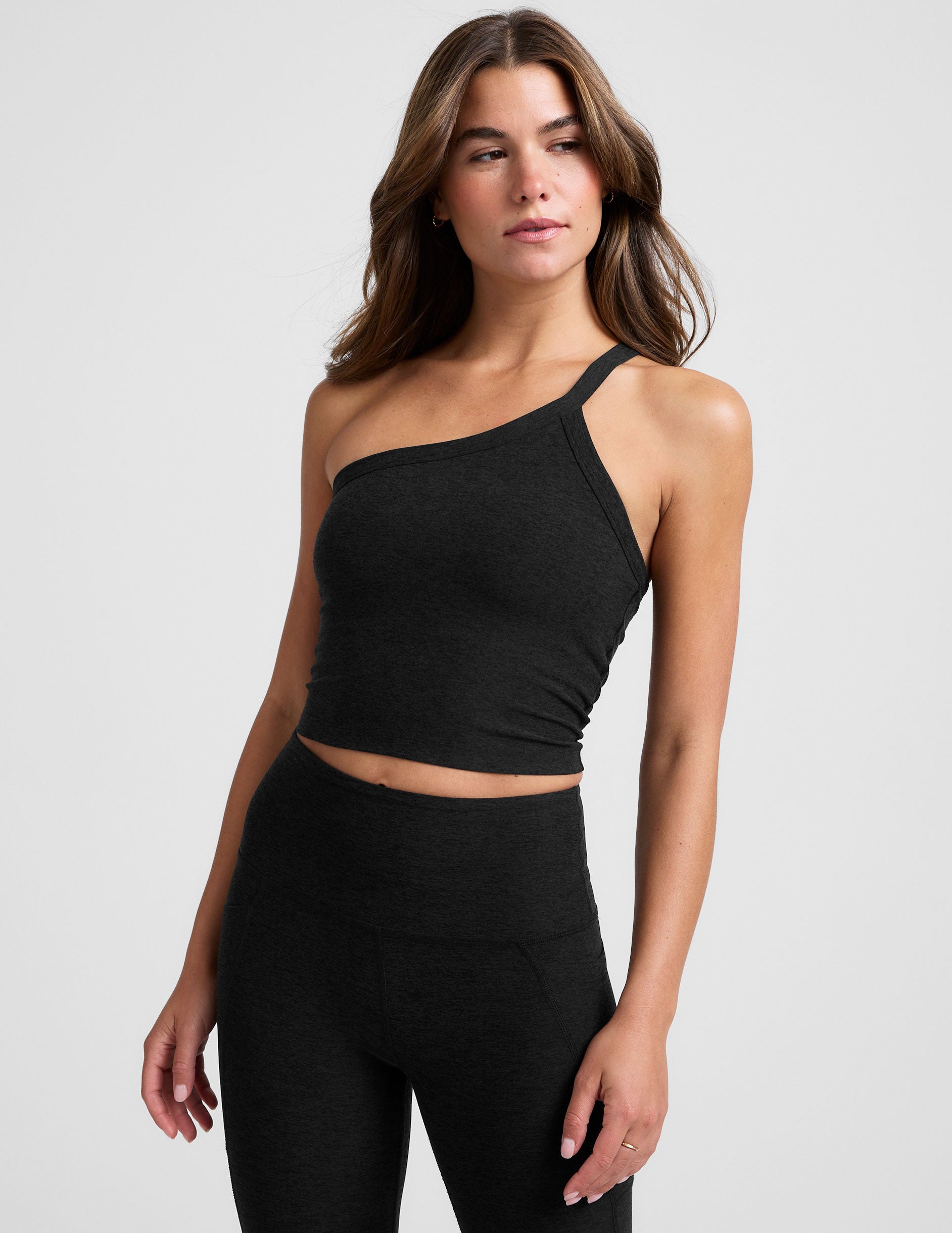 top Spacedye Outset One Shoulder Cropped Tank Beyond Yoga $50.99
