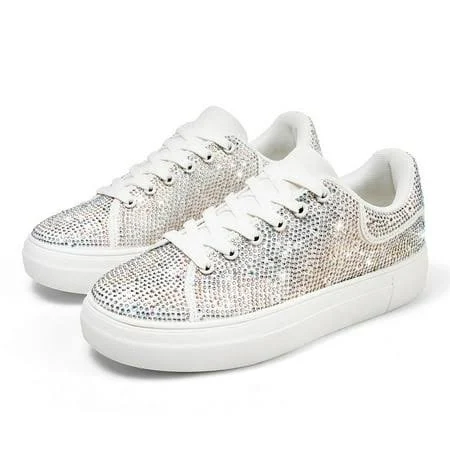 shoes Stepedia Women's Shiny Dressy Platform Sneakers Walmart - Stepedia $34.99