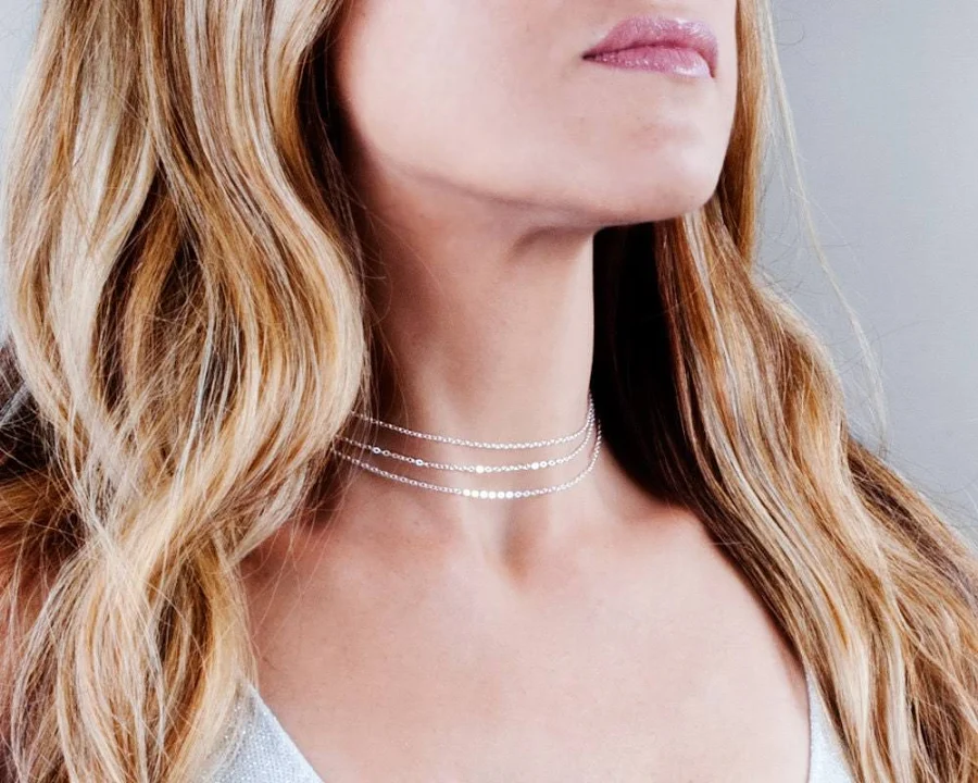 accessory Sterling Silver Multi-Layer Choker Necklace Etsy - Tooliks $35