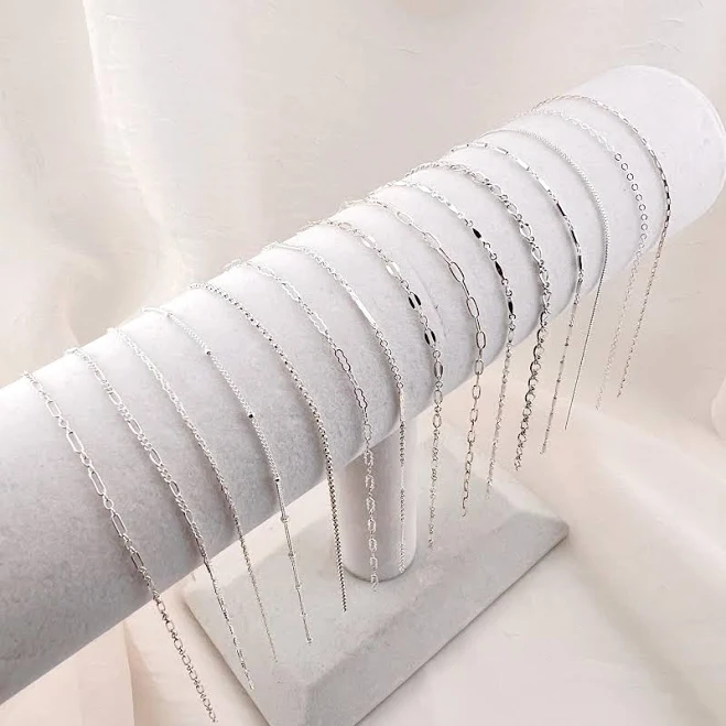 accessory Sterling Silver Satellite Figaro Rolo Dainty Chain Bracelet Etsy - BlingNiks $19