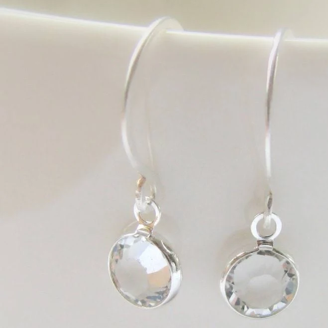 accessory Sterling Silver Tiny Drop Earrings with Swarovski Crystal Etsy - SelaSage $36.9